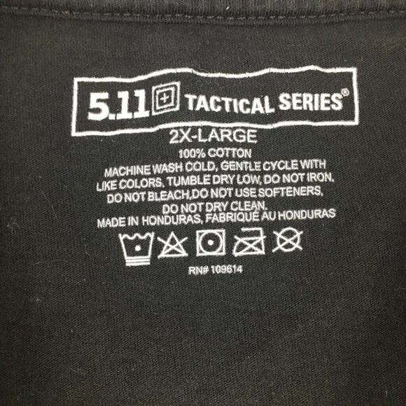 5.11 Tactical Series Mens Basic T-Shirt Black 2XL - Picture 4 of 6
